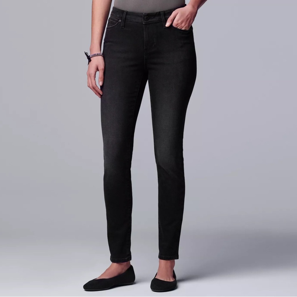 Simply Vera Vera Wang Black Skinny Jeans Modern Fit 14